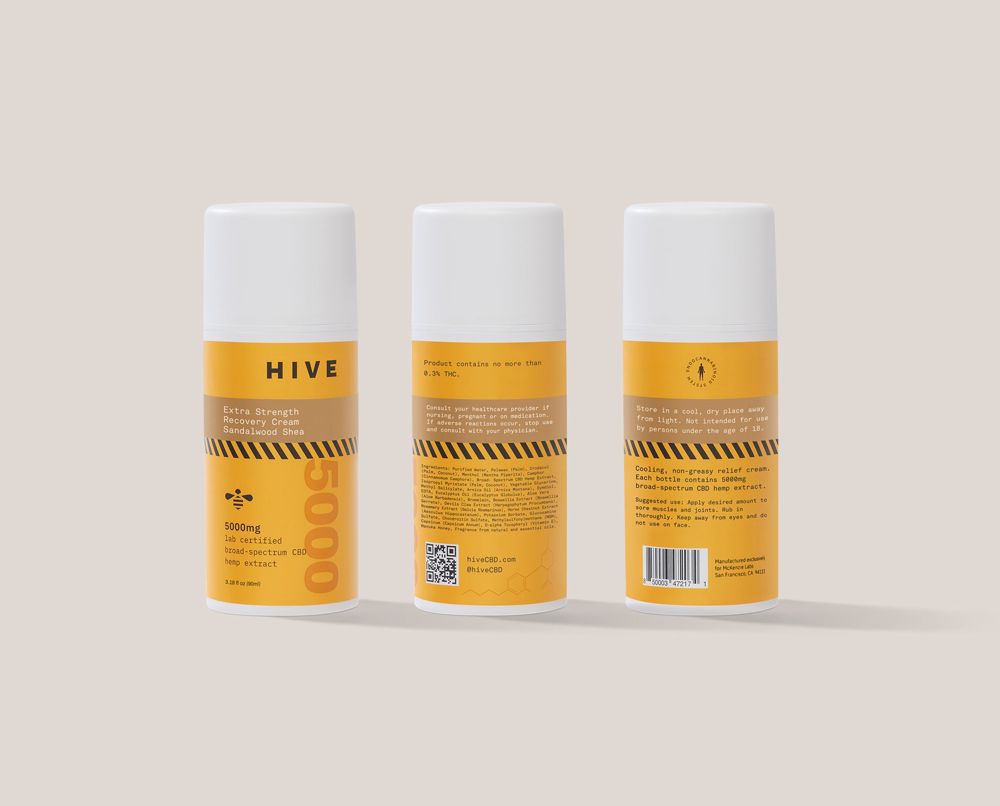 HIVE CBD Extra Strength Recovery Cream - Sandalwood Shea (3-Pack)