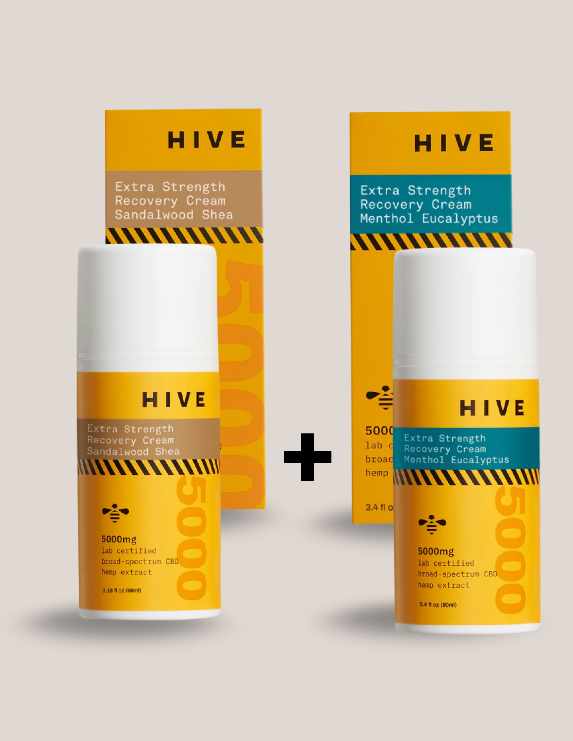 HIVE CBD Extra Strength Recovery Cream - Menthol & Sandalwood Shea Combo (2-Pack)
