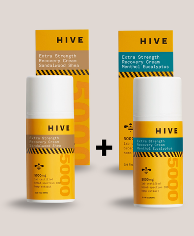 HIVE CBD Extra Strength Recovery Cream - Menthol & Sandalwood Shea Combo (2-Pack)