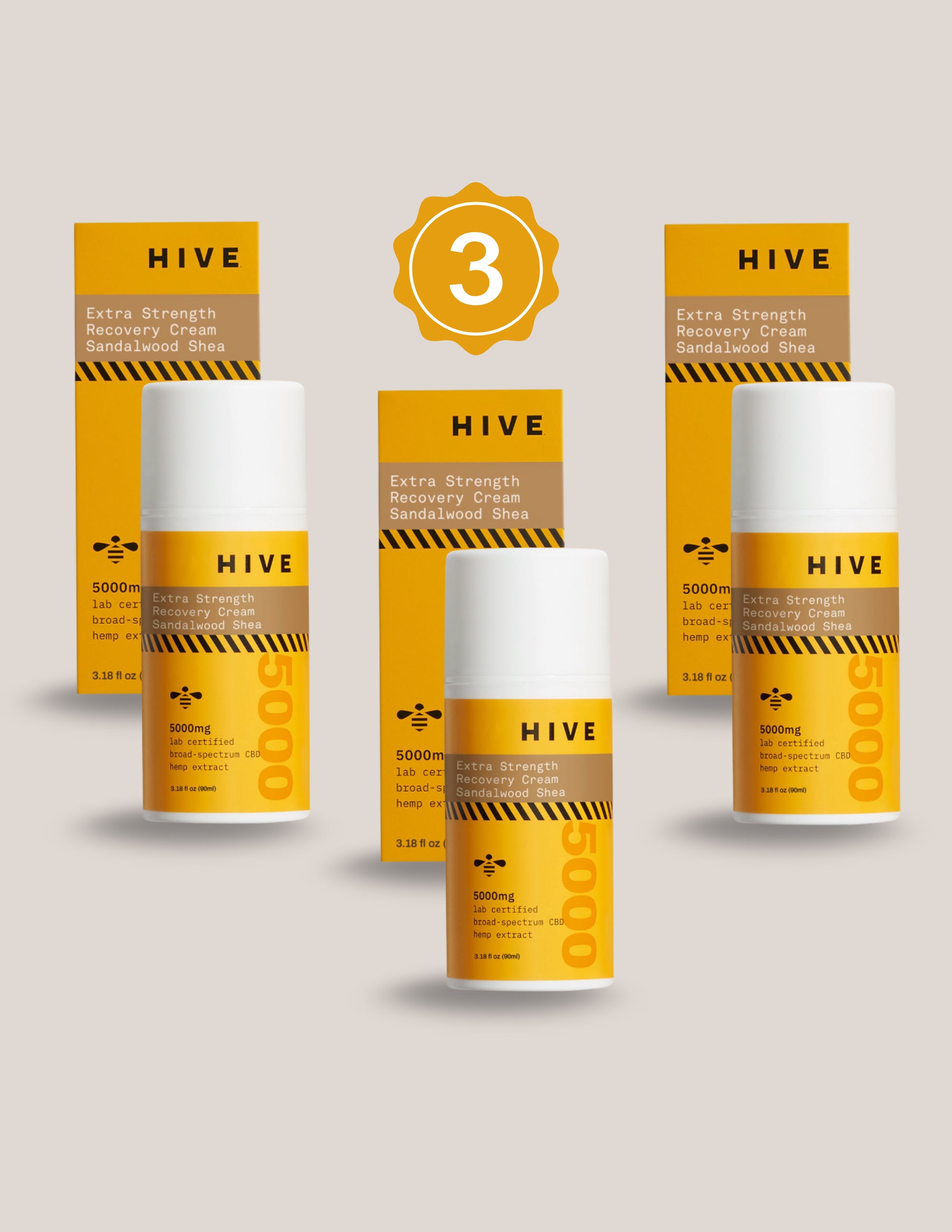 HIVE CBD Extra Strength Recovery Cream - Sandalwood Shea (3-Pack)